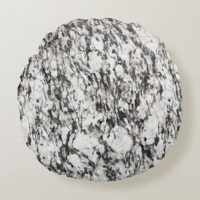 Granite texture | Background of marble in black Round Pillow (Front)