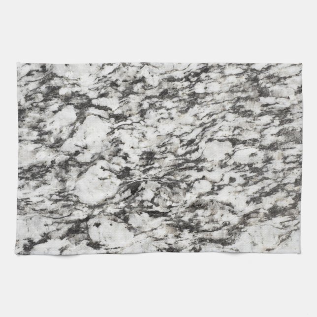 Granite texture | Background of marble in black Towel (Horizontal)