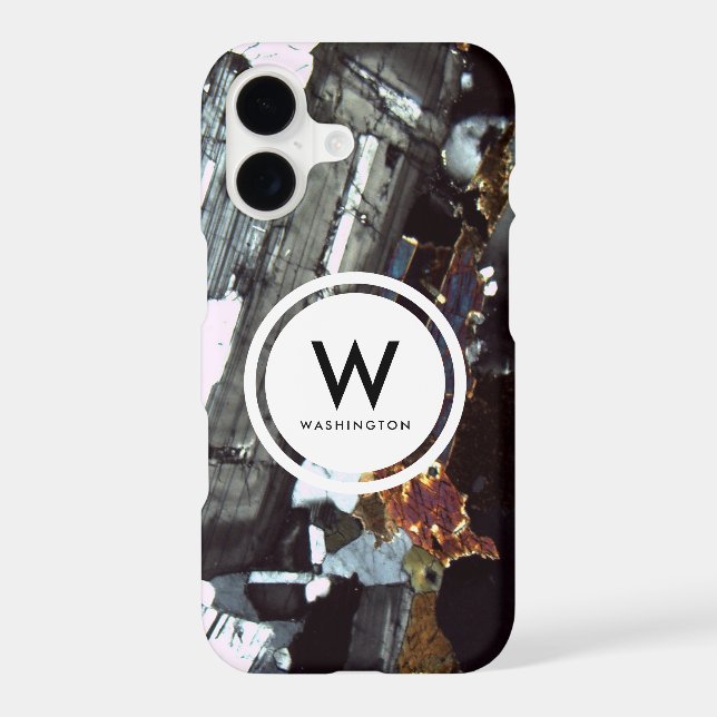 Granite Thin Section Monogram- Rock Texture Case-Mate iPhone Case (Back)