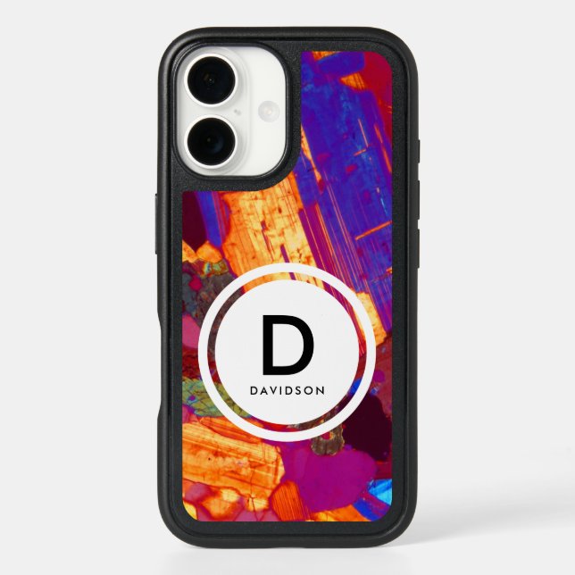 Granite Thin Section with Gypsum Plate Monogram Otterbox iPhone Case (Back)