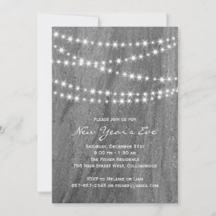 Granite & Twinkle Lights New Year's Eve Party Invitation
