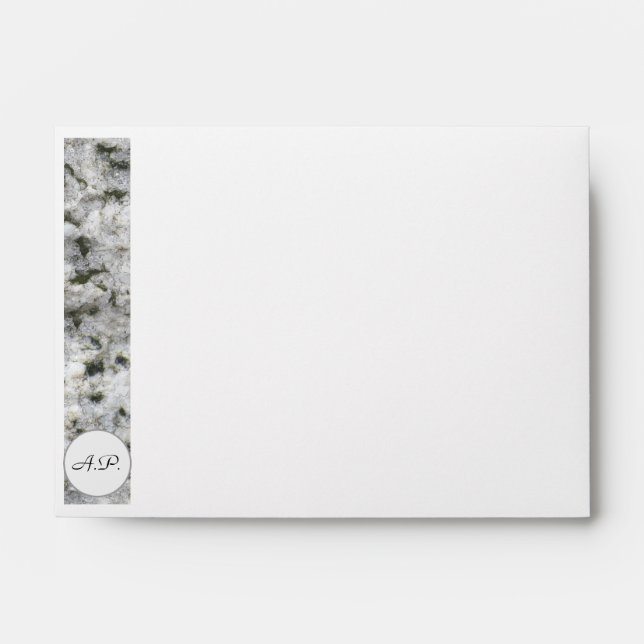 Granite White with Initials Address Envelope (Front)