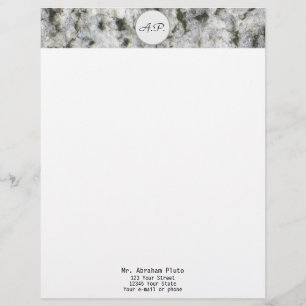 Granite White with Monogram and Address Letterhead