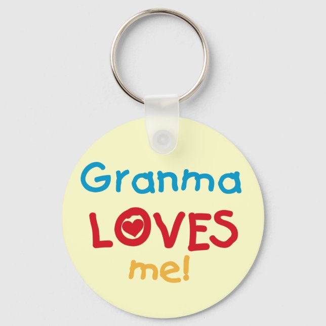 Granma Loves Me T-shirts and Gifts Keychain (Front)