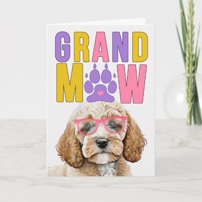 GranMAW Cockapoo GrandDOG Grandparents Day Holiday Card (Front)
