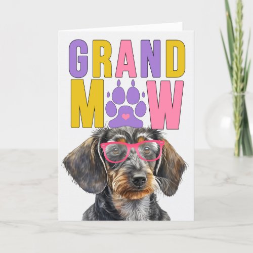 GranMAW Wirehair Dachshund DOG Grandparents Day Holiday Card