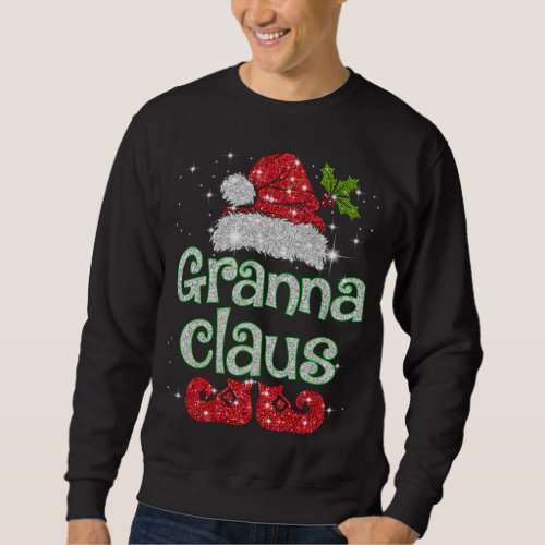 Granna Claus Santa Funny Christmas Pajama Matching Sweatshirt