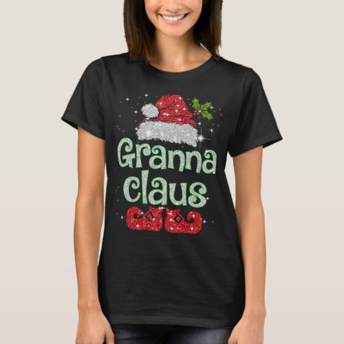 Granna Claus Santa Funny Christmas Pajama Matching T_Shirt