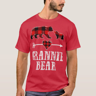 Grannie Bear , Christmas Grandma Bear Plaid Pajama T-Shirt