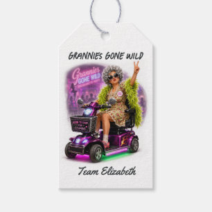Grannies Gone Wild Funny Scooter Bachelorette Gift Tags