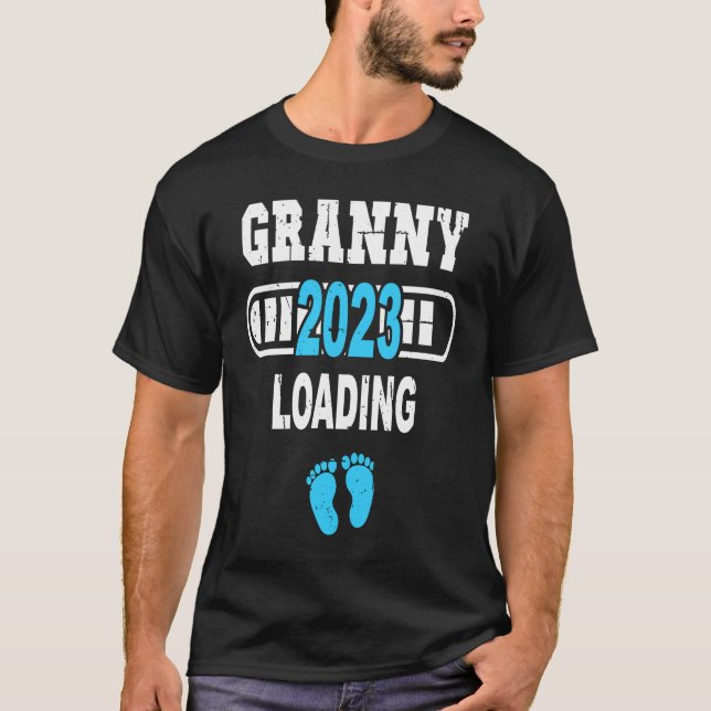 Granny 2023 Loading  Pregnancy Announcement Grandm T-Shirt (Front)