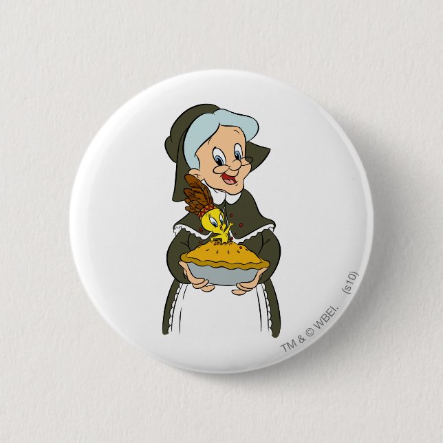 Granny and TWEETY™ Pie Pinback Button (Front)