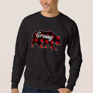 Granny Bear Christmas Pajama Red Plaid Buffalo Fam Sweatshirt