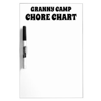Granny Camp Chore Chart Retro Text Dry Erase Board
