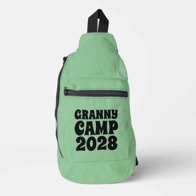 Granny Camp Retro Green Sling Bag (Front)