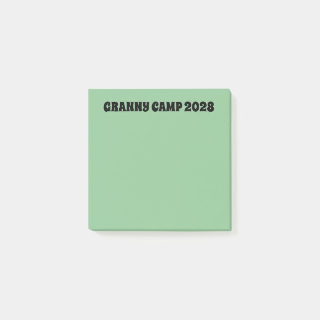 Granny Camp Retro Green Text Post-it Notes (Front)