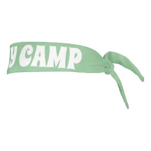 Granny Camp Retro Green Text Tie Headband