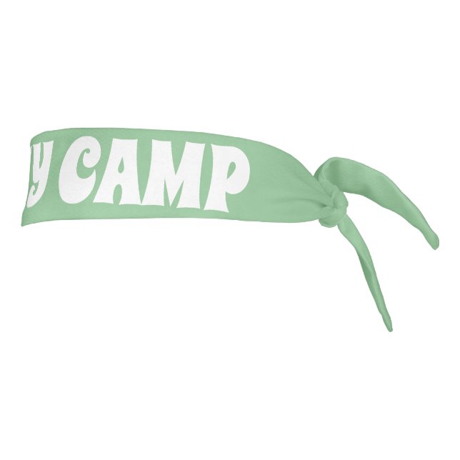 Granny Camp Retro Green Text Tie Headband (Rotate 90)