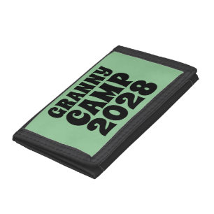 Granny Camp Retro Green Text Trifold Wallet