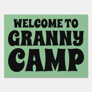 Granny Camp Retro Text Sign