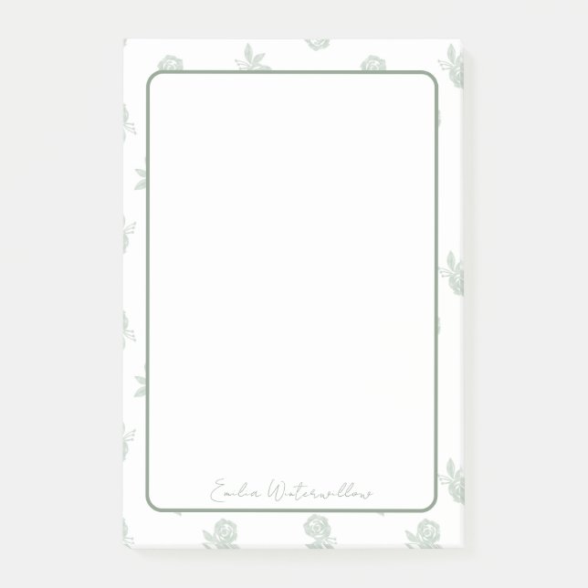 Granny Chic Ditsy Rose Floral Customizable Post-it Notes (Front)