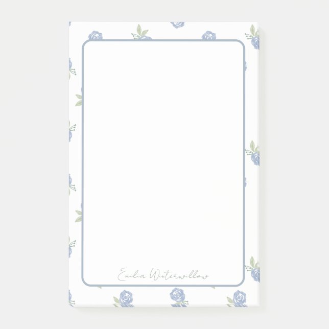 Granny Chic Ditsy Rose Floral Customizable Post-it Notes (Front)