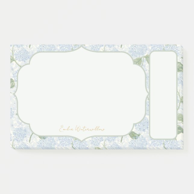 Granny Chic Hydrangea Floral Customizable Post-it Notes (Front)