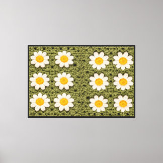 Granny Daisy Aestethic Croche Pattern Floral Retro Canvas Print