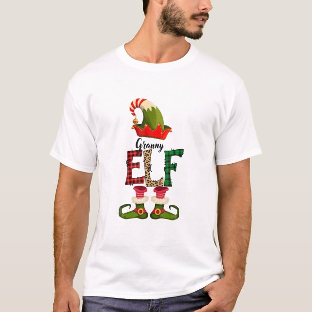 Granny Elf Matching Family Group Christmas Party P T-Shirt (Front)