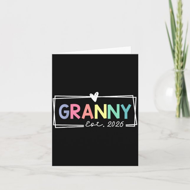 Granny Est 2026 Promoted To Grandma 2026 For Grand Card (Front)
