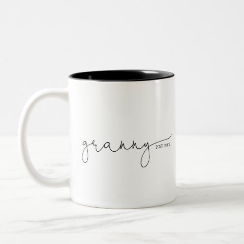 Granny Established  Gran Gift Mothers Day Two_Tone Coffee Mug