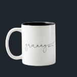 Granny Established | Grandma Gift Two-Tone Coffee Mug<br><div class="desc">This mug features the text grannny in s beautiful script with "est" and the year! This would make a perfect gift for her for mother's day, Christmas, birthday, or the perfect pregnancy announcement for that unexpected surprise that the soon to be grandma can use forever! Change the color of the...</div>
