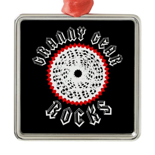 Granny Gear Rocks Cycling Metal Ornament
