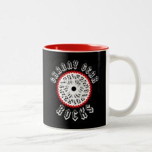 Granny Gear Rocks Cycling Two-Tone Coffee Mug