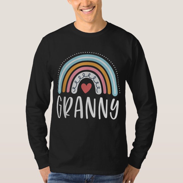 Granny Gifts For Grandma Family Rainbow Graphic T-Shirt (Front)
