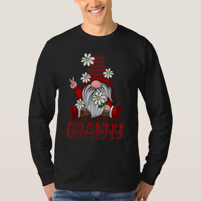 GRANNY Gnome with Daisy Flower Christmas Day   T-Shirt (Front)