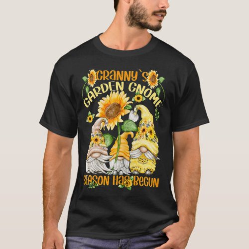 Granny Gnomes Quote For Gardener With Sunflower  F T_Shirt
