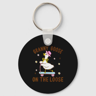 Granny Goose On The Loose Funny Birthday Matching Keychain