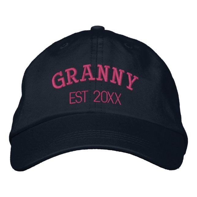 Granny Grandmother Personalized Gift Custom Text Embroidered Baseball Cap (Front)