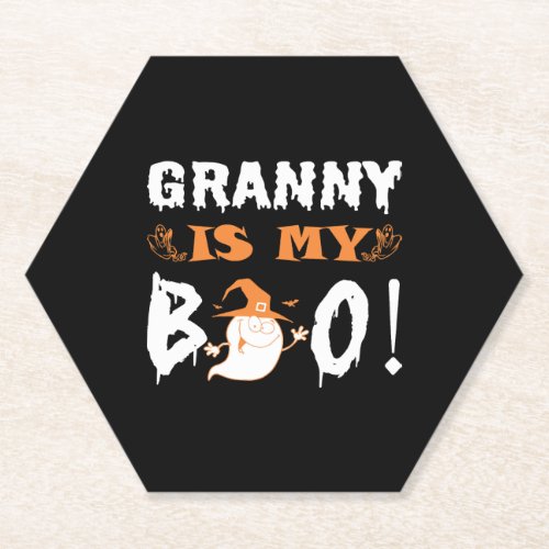 Granny Is My Boo Happy Halloween Paper Coaster