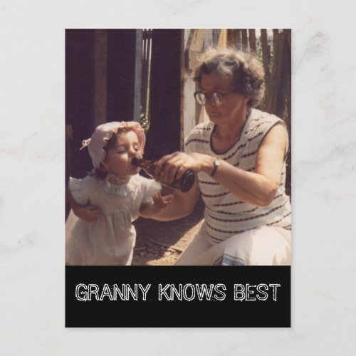 Granny Knows Best Postcard