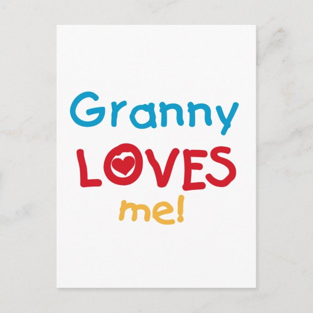 Granny Loves Me Tshirts and Gifts Postcard (Front)