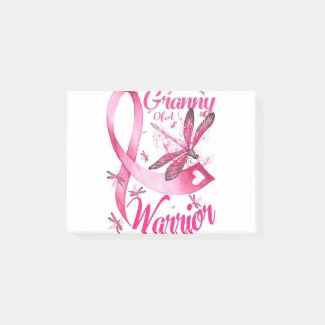 Granny Of A Warrior Dragonfly Breast Cancer Post-it Notes (Front)
