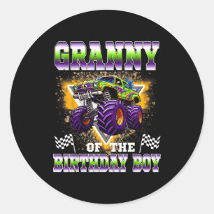 Granny Of The Birthday Boy Monster Truck Birthday Classic Round Sticker