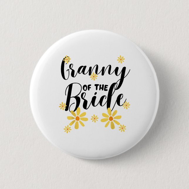 Granny Of The Bride Family Team Wedding Shower Sun Button (Front)