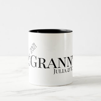 Granny or Grammy Established Custom Year Modern  Two-Tone Coffee Mug