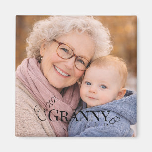 Granny or Grammy photo Established Year Heart  Magnet