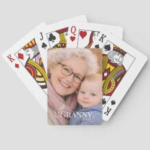 Granny Photo Established Year Modern Poker Cards