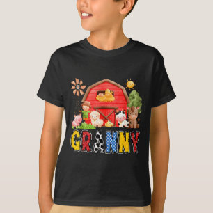 Granny Red Farm Cow Birthday Boy Matching Family P T-Shirt