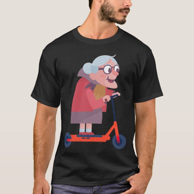 Granny scooter grandma grandmother funny new grand T-Shirt (Front)